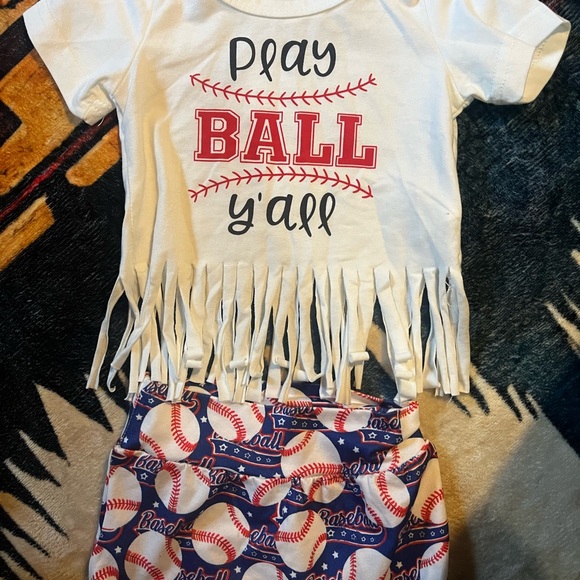 Fringe Baseball Tee and Shorts Set - Picture 1 of 1
